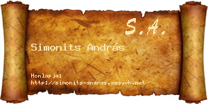 Simonits András névjegykártya