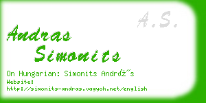 andras simonits business card